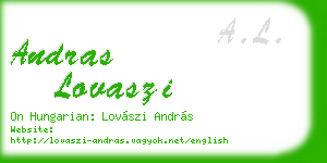 andras lovaszi business card
